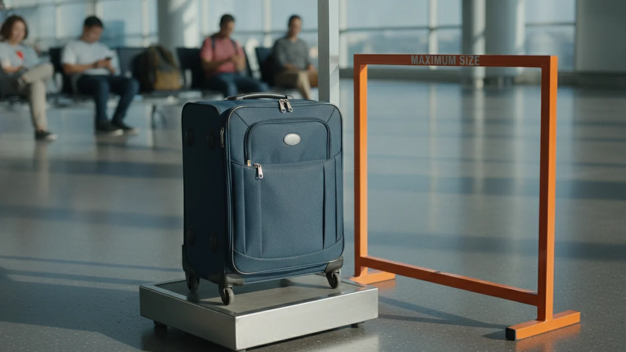 Bagage cabine EasyJet pesé et vérifié à l'aéroport